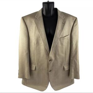 Mens Jos. A. Bank Silk Camel Hair Tan Blazer Sport Coat Jacket Sz 46L Tan